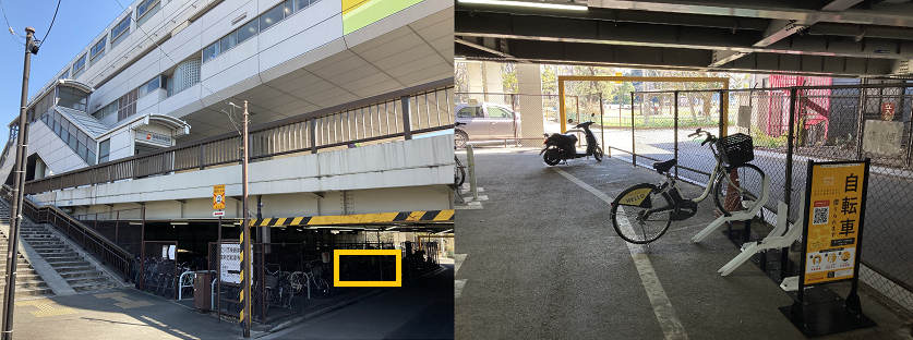 柴崎体育館駅臨時自転車等駐車場（高架下）